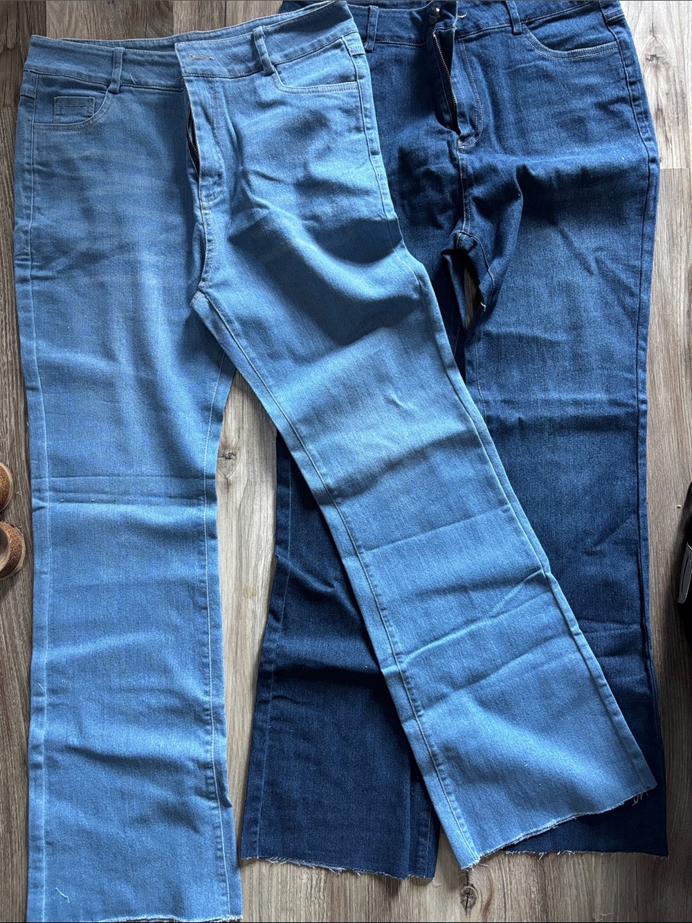 Women's Boot Cut Jeans — Two-Tone Blue Washes